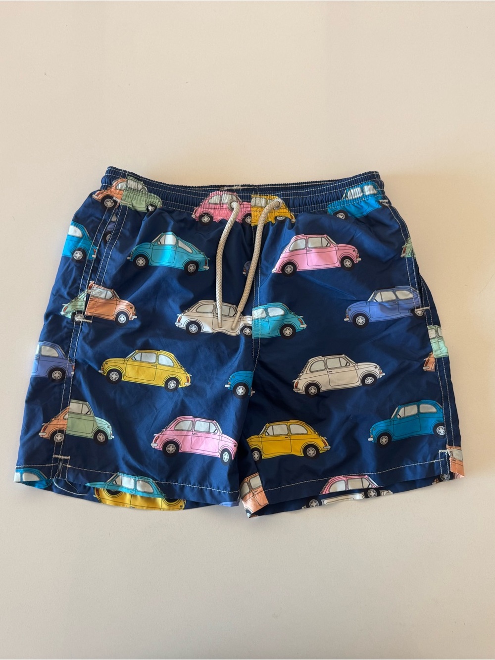 *WORN ONCE* Boys MC2 Saint Barth Navy Swim Shorts with Multicolor VW Car Print
